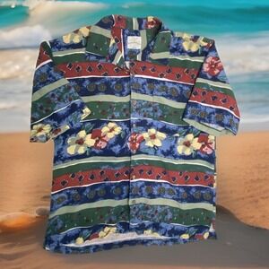 Tommy Bahama Relaxed Vintage Hawaiian Button Down Shirt Men XL Cruise Wear Silk